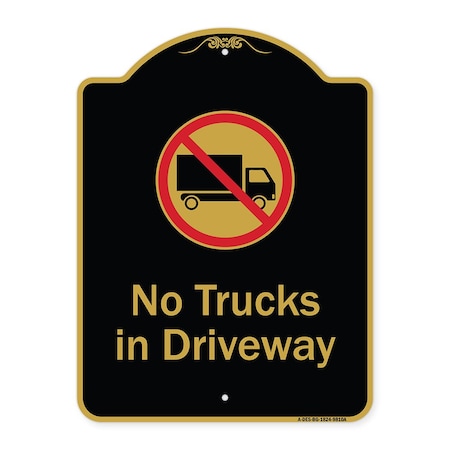 Designer Series-No Trucks In Driveway With Graphic Black & Gold